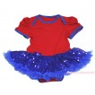 American's Birthday Red Baby Bodysuit Bling Royal Blue Sequins Pettiskirt JS4522